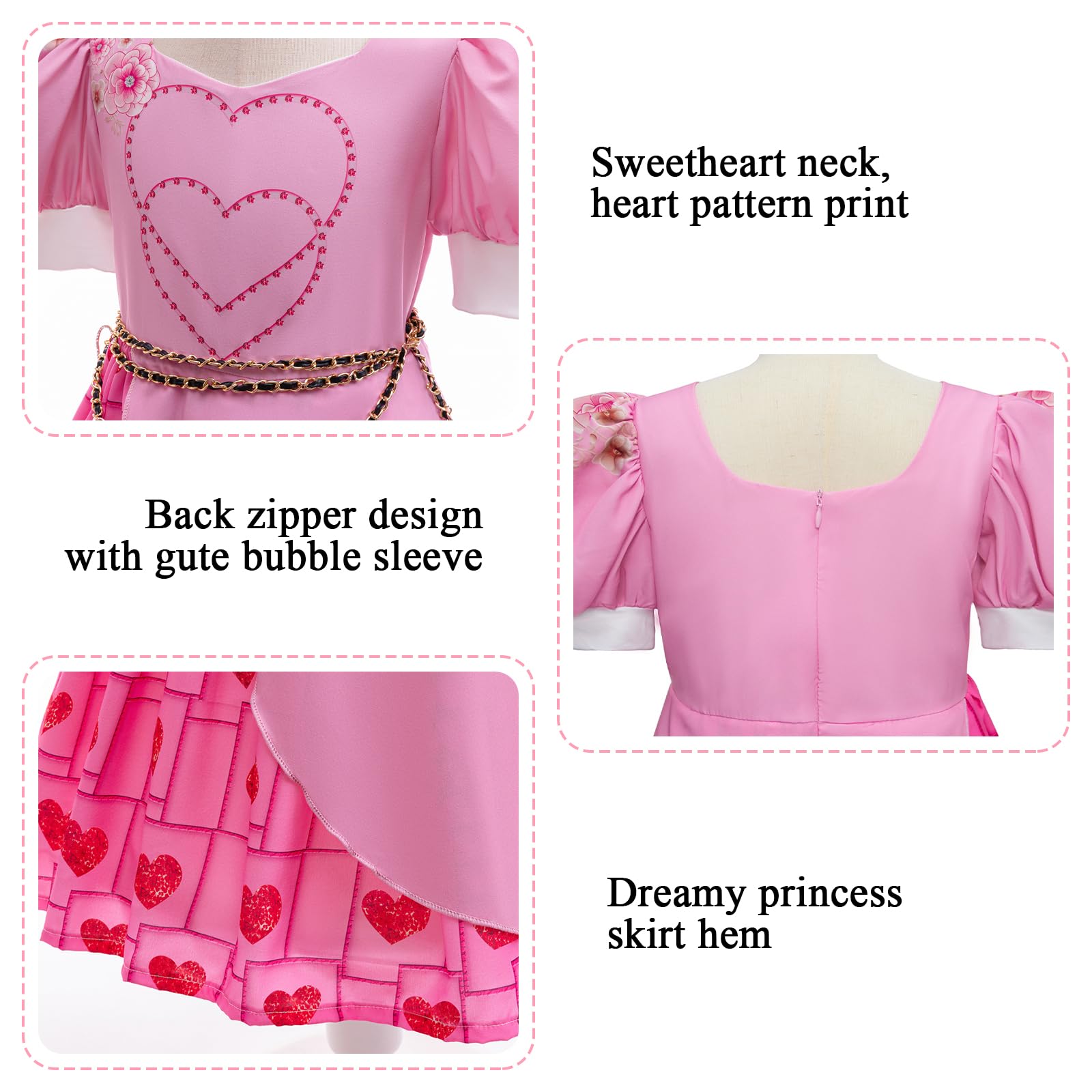 Rotes Prinzessinnen-Kostüm für Mädchen, Prinzessinnen-Kleid für Mädchen, Kostüm, Halloween