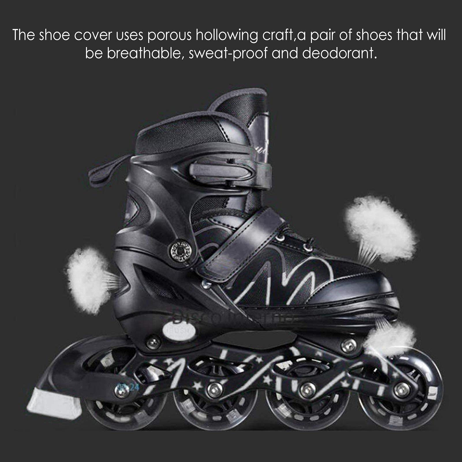 Inliner Rollen,Einstellbarer Inline Speed Skates Schuhe Hockey Rollschuhe Sneakers Professionelle Rollschuhe für Damen Mädchen Herren Anfänger