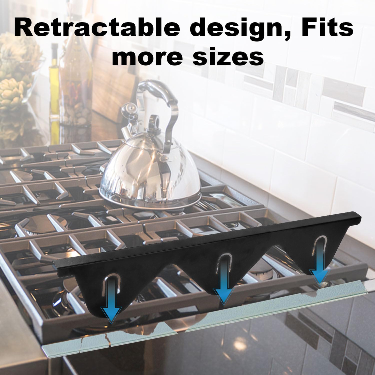 Coprifessura Per Piano Cottura In Acciaio Inox OTIIPOR – Regolabile Da 35 A 70 Cm – Protezione Resistente Al Calore Per Cucina