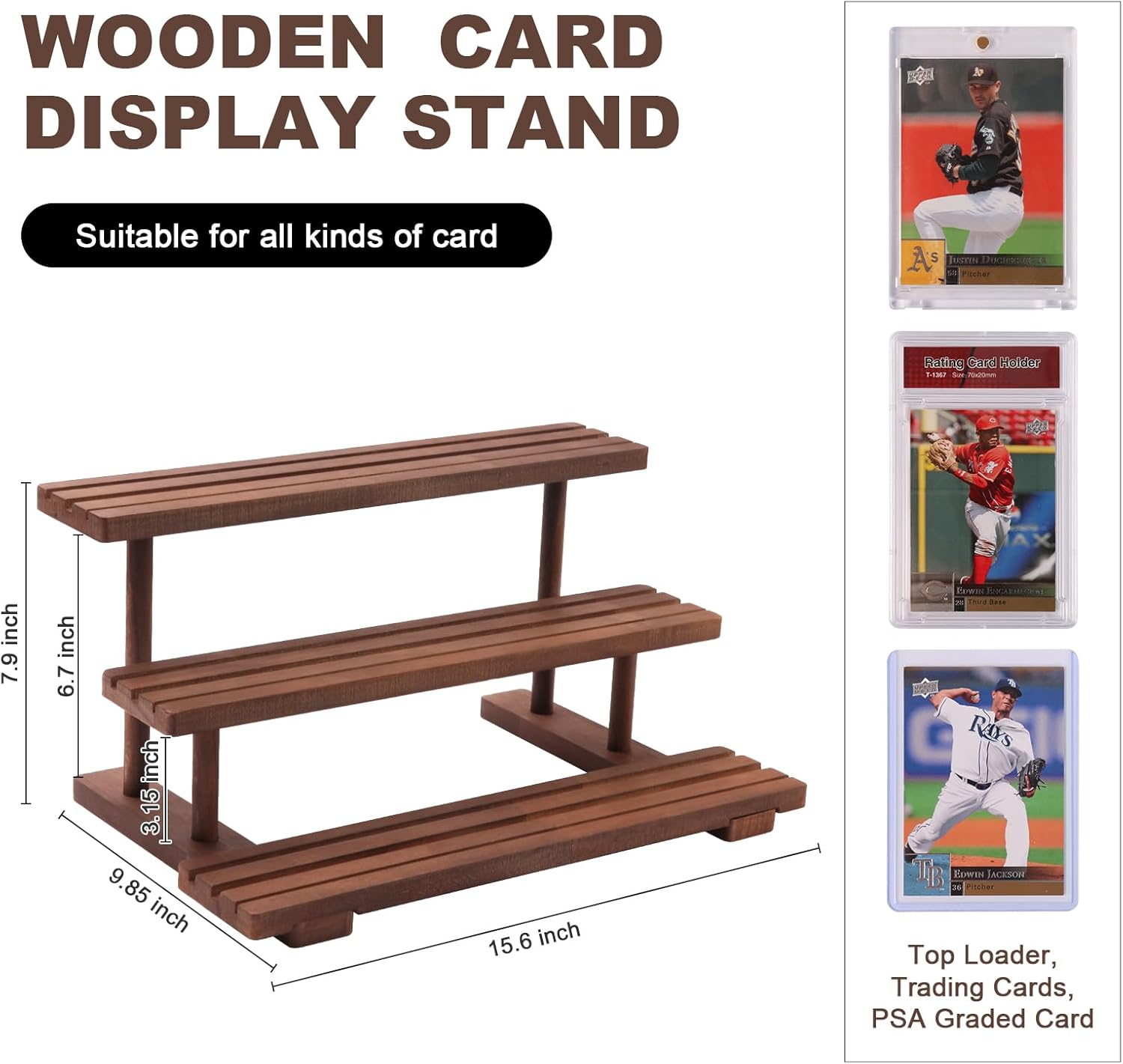 PSA Graded Card Display Stand for Graded PSA Trading and Sports Cards, Graded Cards or 35-Point Magnetic Trading Card Holder，Display for Basketball Football Hockey MTG