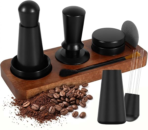 Accessoires pour expresso Tamper à café 53 mm avec station tamper, bague de dosage, agitateur à expresso, aiguilles, brosse de nettoyage, porte-filtre, accessoires pour machine à expresso - 1