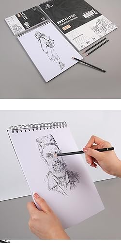 Miniatura 8 de Cuaderno de bocetos de 11 x 168 x 165 x 8 pulgadas, 24 hojas, 1 paquete (5.64 ozm2) cuaderno de bocetos artísticos, dibujo artístico, pintura, papel