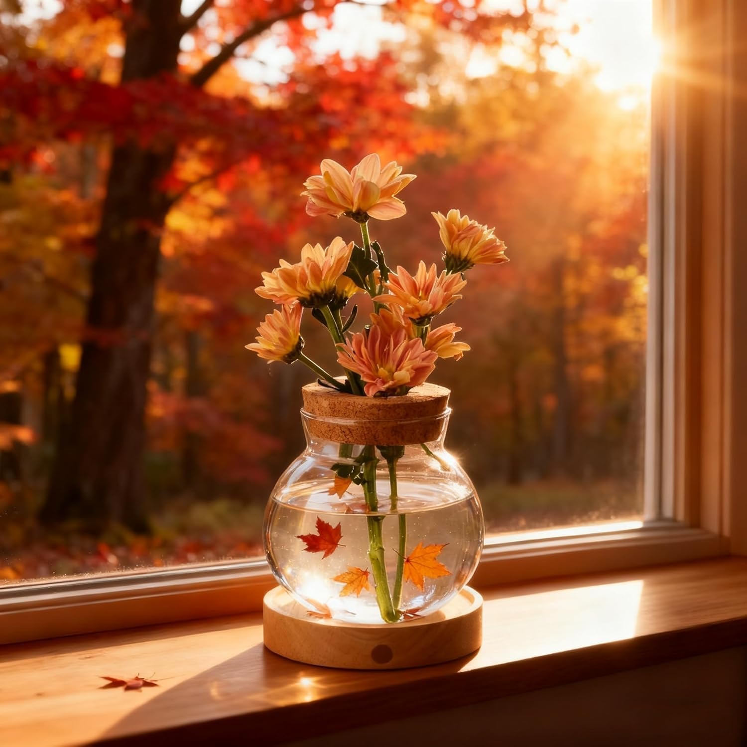 Pflanzen-Anzuchtstation mit Licht, Glas-Terrarium mit stufenloser Dimmfunktion, Hydrokultur-Glasbehälter, Vase, Gläser, Gartenarbeit, Geschenke für Mutter, Frauen, Pflanzenliebhaber, 4 Stück