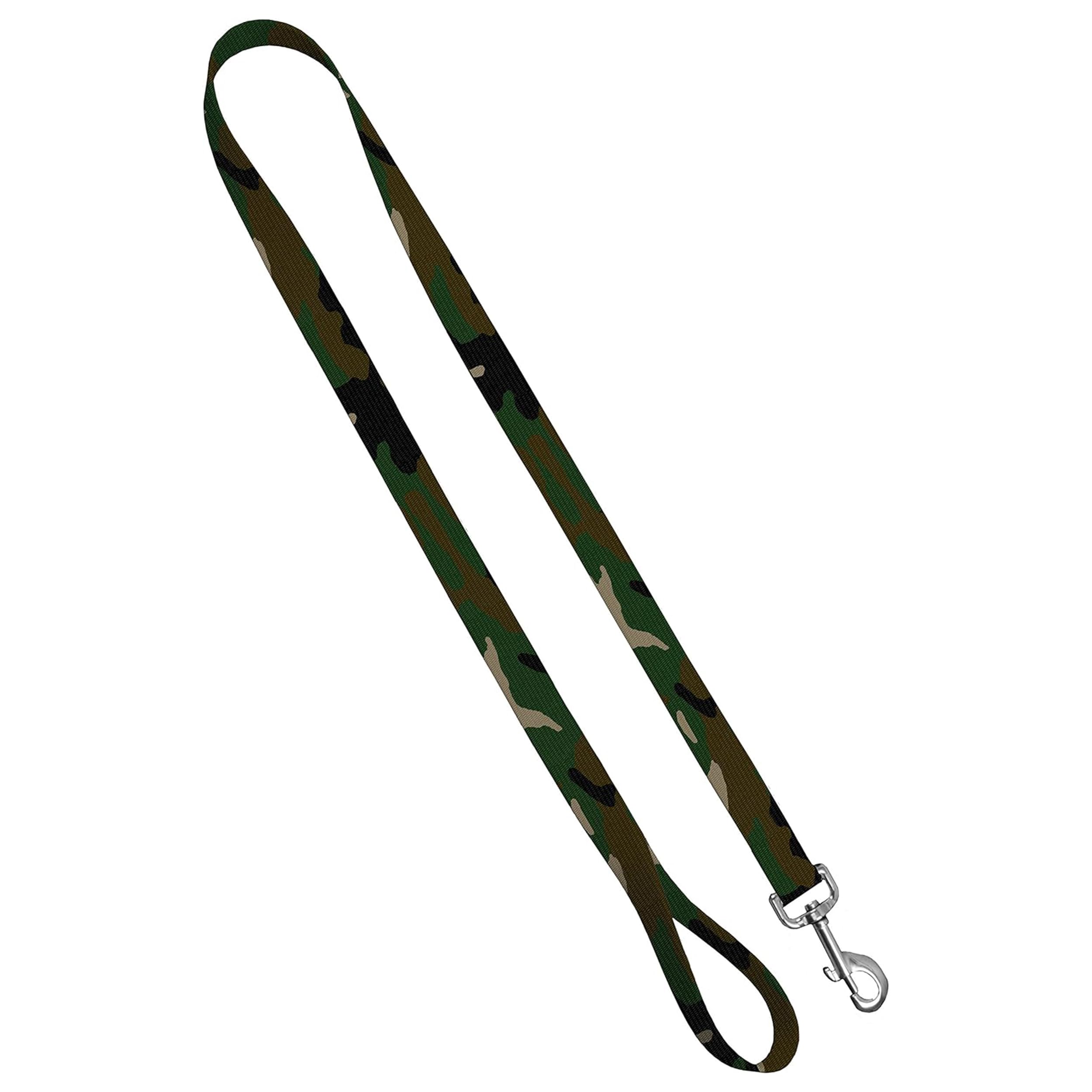 Camo Dog Leash - Camouflage Dog Lead Waterproof with Easy Grip Loop, 1 Inch x 4 Feet, Camouflage