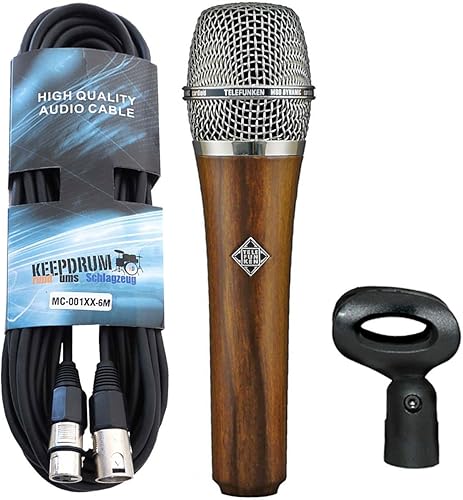 Telefunken M80 Cherry dynamisches Mikrofon keepdrum XLR-Kabel