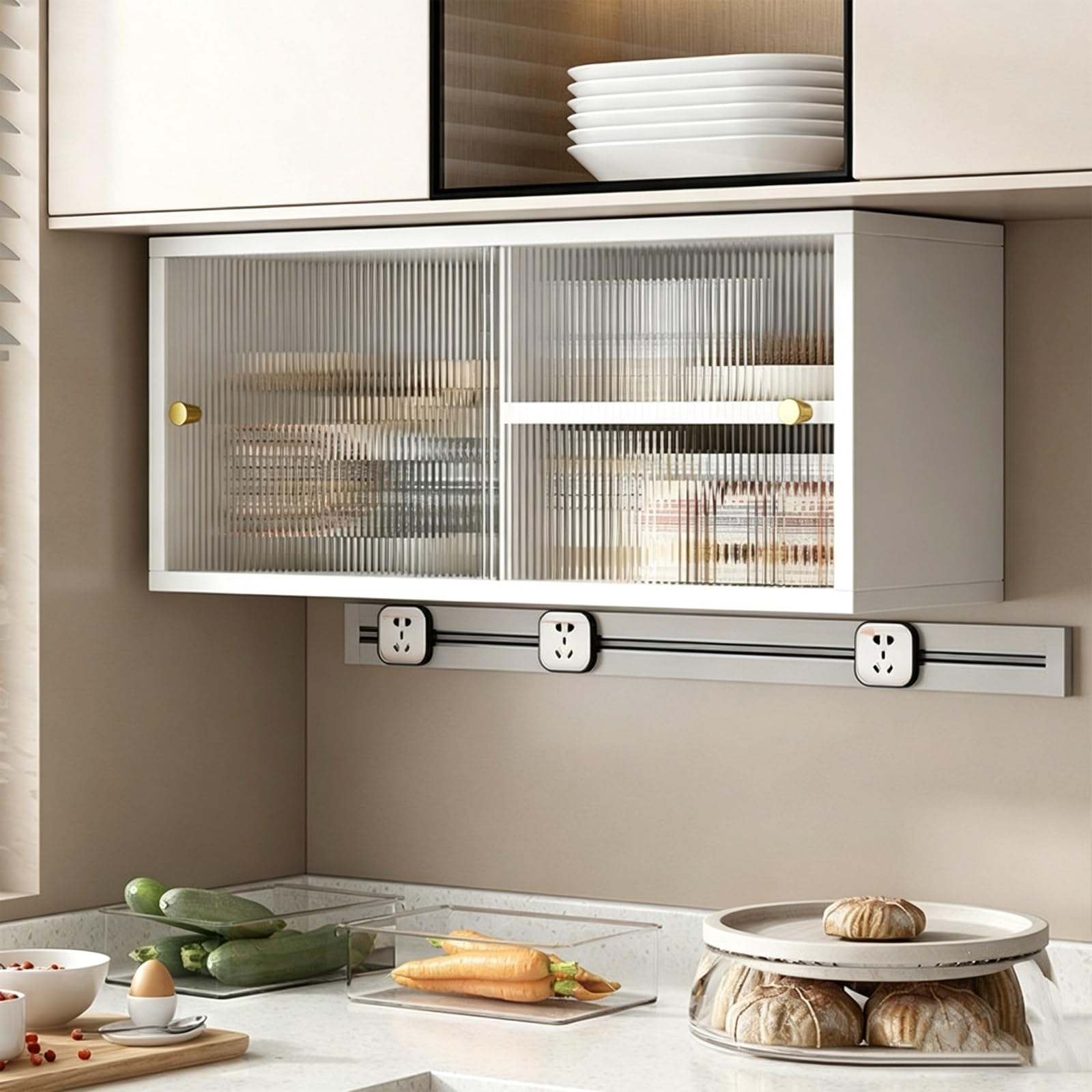 Vitrina de almacenamiento de baño y cocina para organizar paredes estrechas
