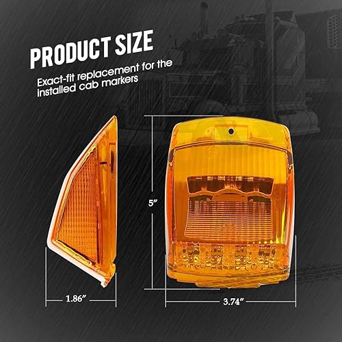 Miniatura 7 de Partsam 10 luces ámbar de 6-1/2 pulgadas de separación/marcador - Terminal bala debajo de la puerta, panel de molduras de 16 diodos sellados + 5