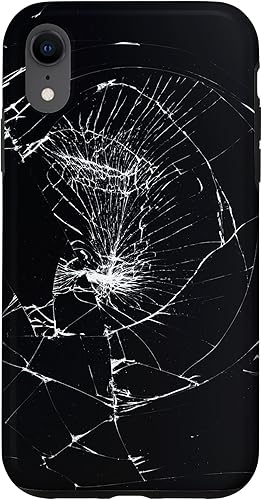 Vista 67 de iPhone 12/12 Pro - Funda negra con diseño roto falso, disuasorio de robo