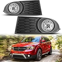 Vista 1 de Juego de luces antiniebla para Dodge Journey 2010-2020 con bombilla + cubierta de bisel negro, montaje de lámparas antiniebla de conducción