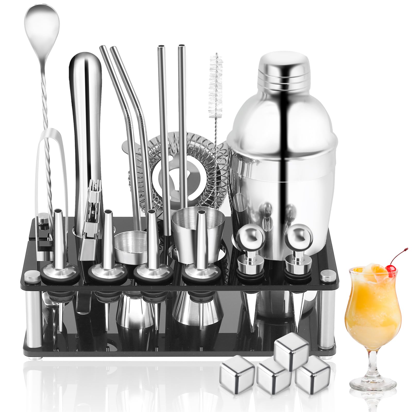 Amazon｜WOMLEX カクテルシェイカー 24点セット カクテル バーテンダー