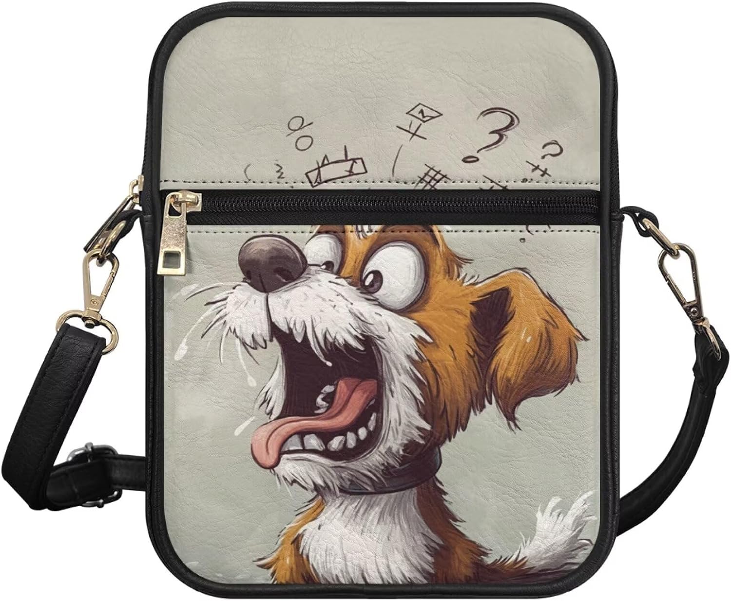Rnyleeg Dog Messenger Bag for Women Men Waterproof Sling Bag for Everyday Use Portable Satchel Bag with Card Slots