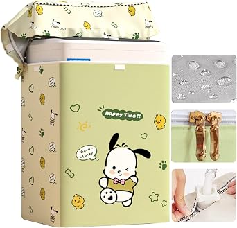 Top Load Washing Machine Cover Waterproof Washer Dryer Cover with Zipper Dustproof Outdoor Full-Automatic Washer Protector Case Laundry Cover 22x22.8x36.2inch Dog