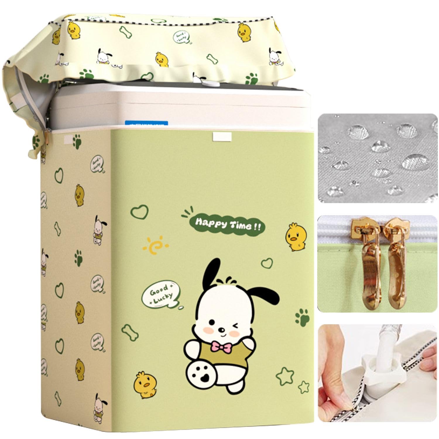 Photo 1 of Top Load Washing Machine Cover Waterproof Washer Dryer Cover with Zipper Dustproof Outdoor Full-Automatic Washer Protector Case Laundry Cover 22x22.8x36.2inch (Dog)