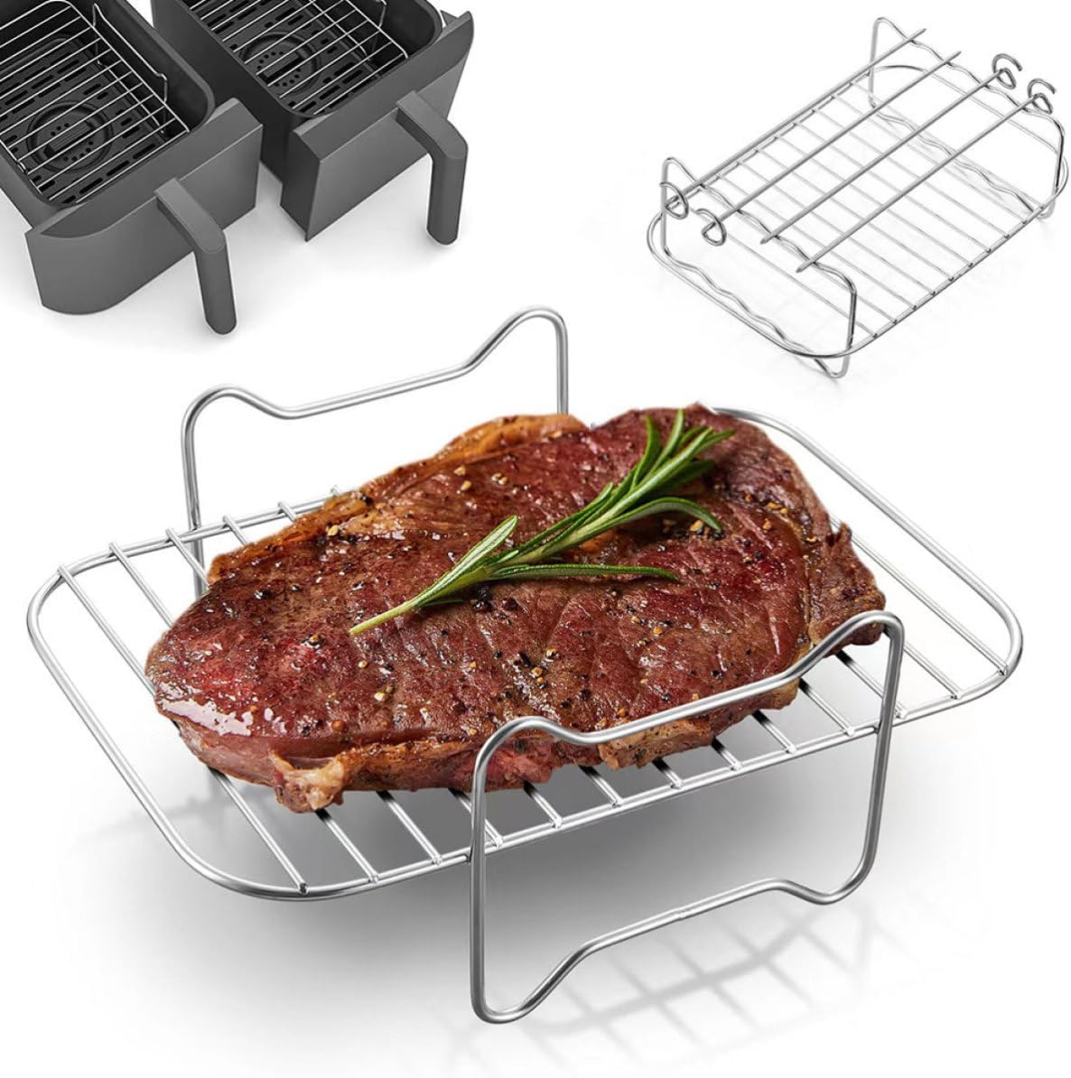 Stainless Steel Steam Rack Grill Rack Kit for Air Fryer Xmas