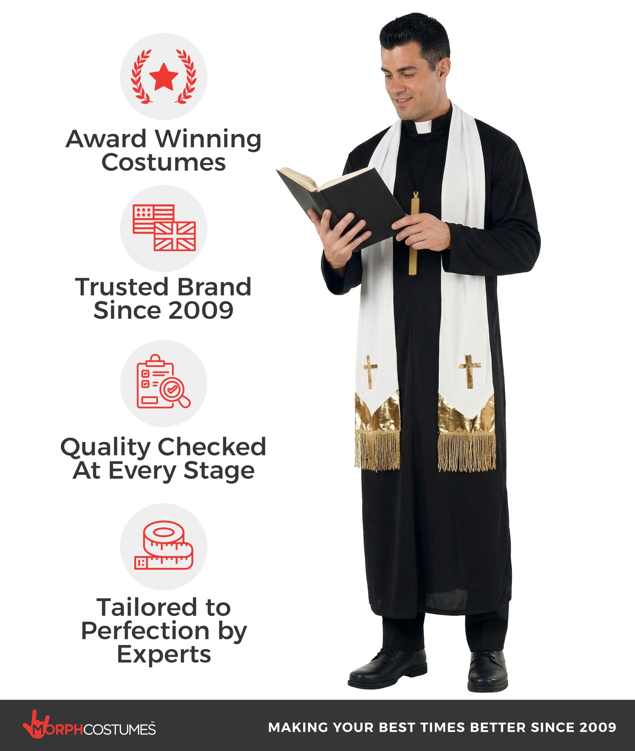Morph Costume Prete Uomo, Costume Halloween Uomo