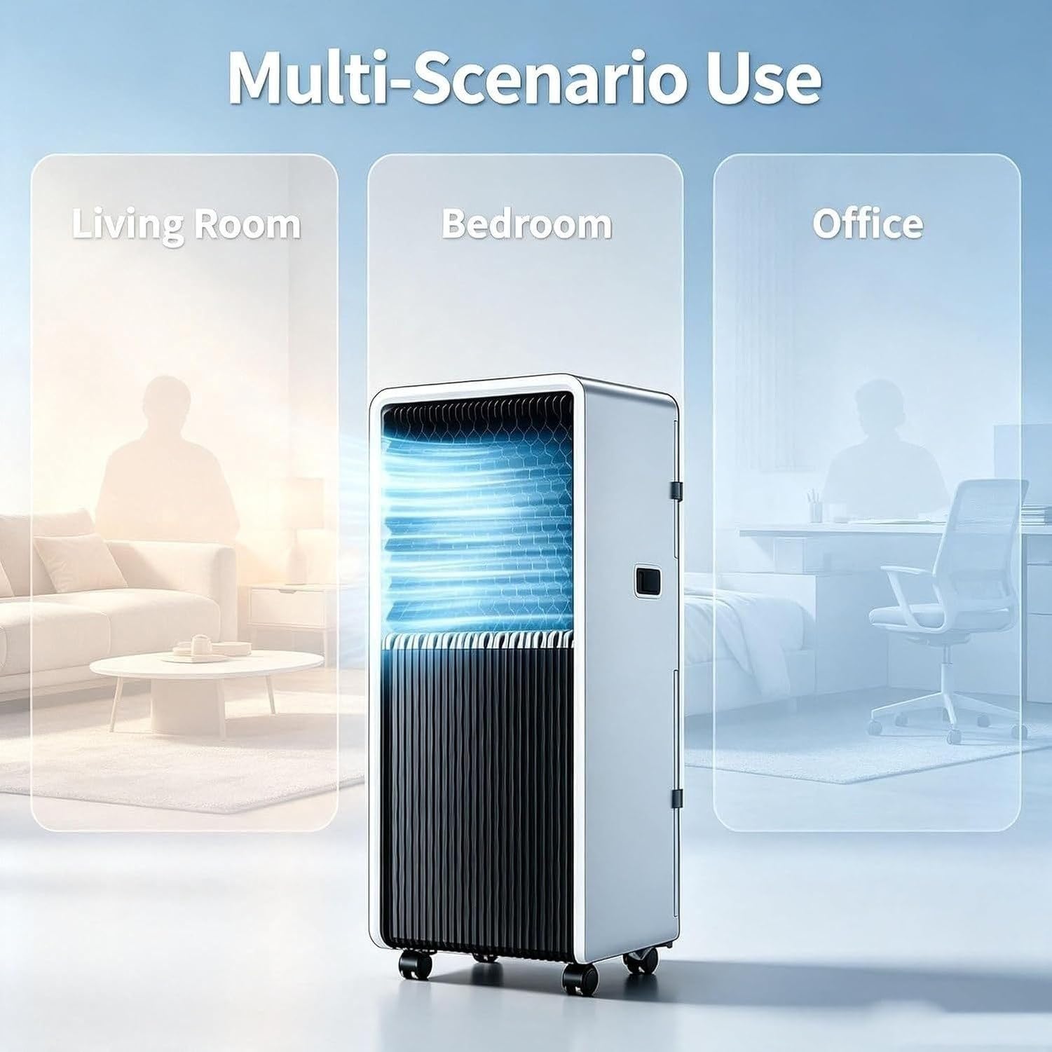 Condizionatore d'Aria Portatile 14000 BTU 2-in-1 Freddo e Caldo, unità Mobile a Pavimento con Ruote, Raffreddamento e Riscaldamento Tutto L'Anno, Spina UK, A+12000 Btu, A+12000 BTU