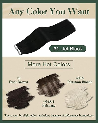 Miniatura 5 de Ugeat - Extensiones de cabello humano de 12-24 pulgadas 100% Remy con cinta adhesiva