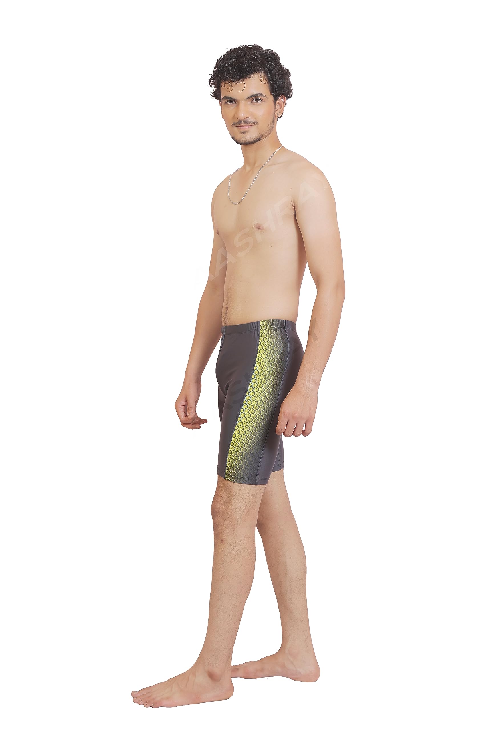 aashray Digital Printed Jammer Knee Length Snug Fit Attractive Swimming Costume for Men's, Youth's. Ideal for | Resort Wear | Beach Wear | Competition | Race | Coaching | Swimming |-picture-9