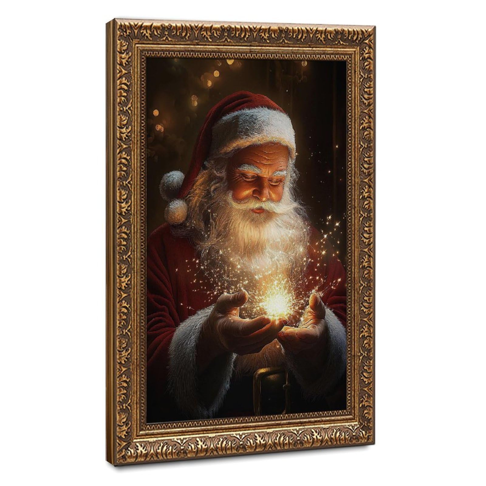 Bareronor Vintage Santa Claus Canvas Poster for Bedroom Decor Gift