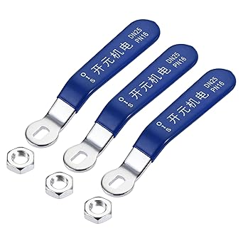 Amazon Uxcell レバーハンドル 鉄クロムメッキ 交換用 プラスチックグリップ付き ブルー Dn25ボールバルブ用 3個 ボールバルブ 産業 研究開発用品 通販