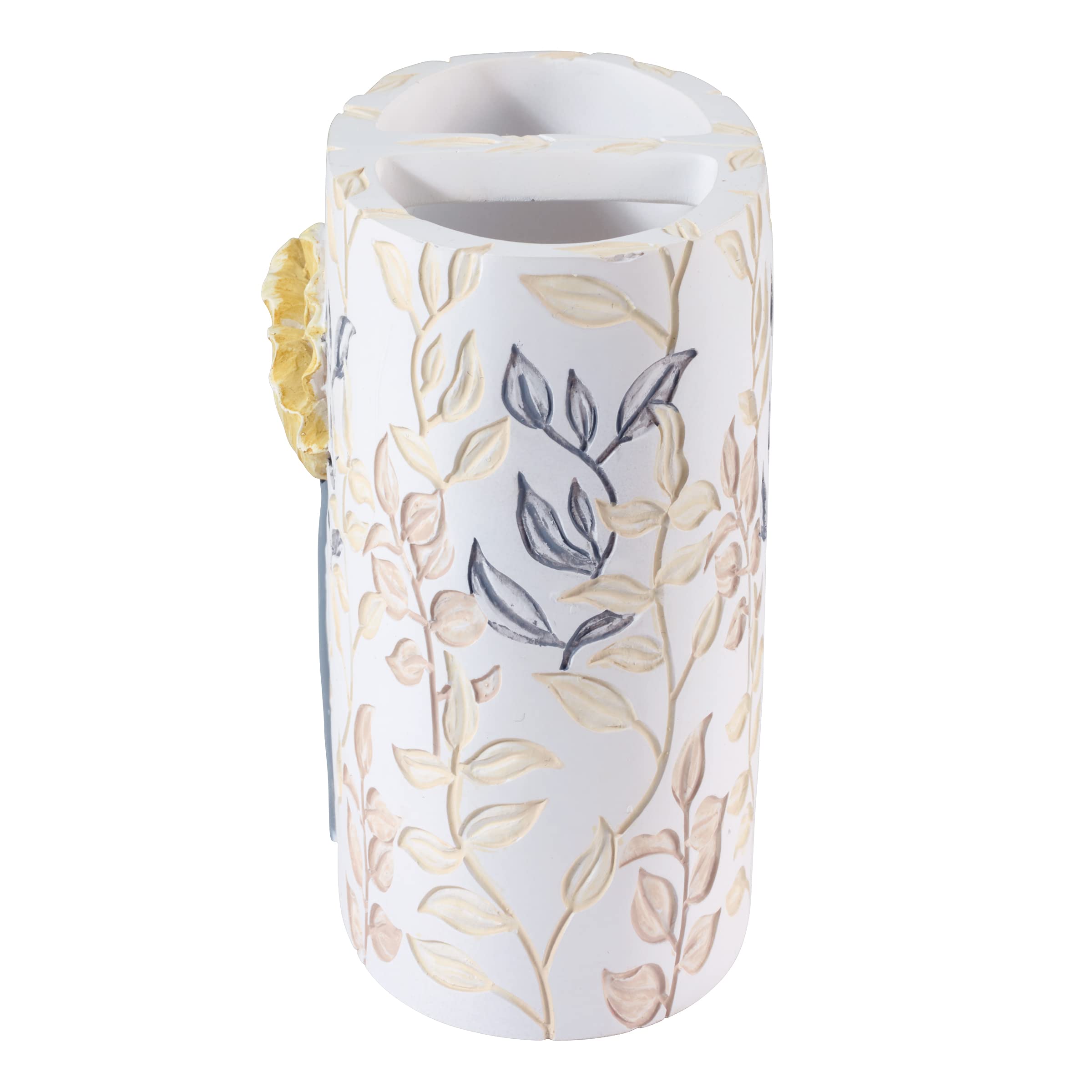 Avanti Linens - Soporte para Cepillo de Dientes, Accesorios de encimera, decoración Floral de baño (colección Marielle, Amarillo)