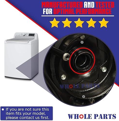 Miniatura 3 de Whole Parts Kit de rodamiento y sello de poste central de arandela Parte # 285203 - Reemplazo y compatible con arandelas SomeAdmiral, Amana,