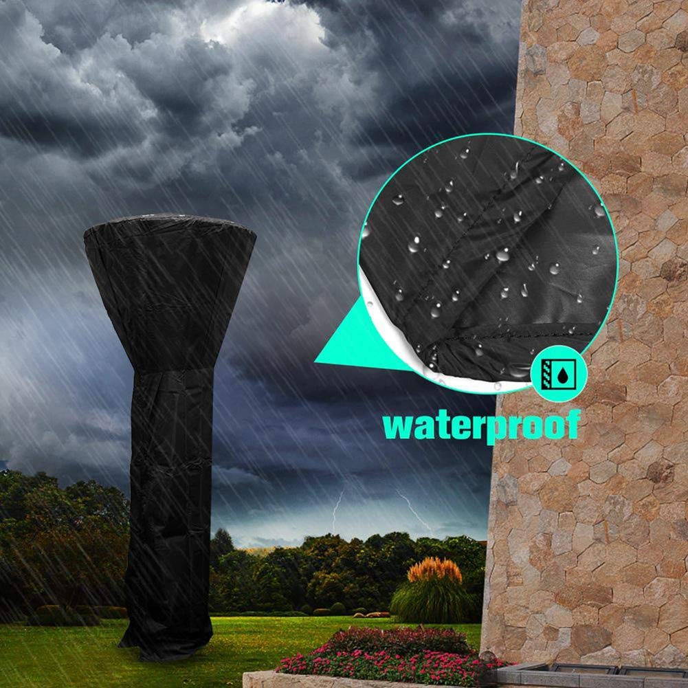 Telone per Stufa a Fungo da terrazza, Copertura Protettiva Impermeabile Resistente per Stand-up Stufa Accessori per mobili per Tutte Le Stagioni,Nero,106x228cm
