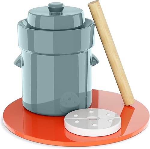 Vista 10 de Humble House "Sauerkrock" Fermentación Crock con pesas esmaltadas – tradicional estilo alemán sellado al agua diseño para fermentación Sauerkaut