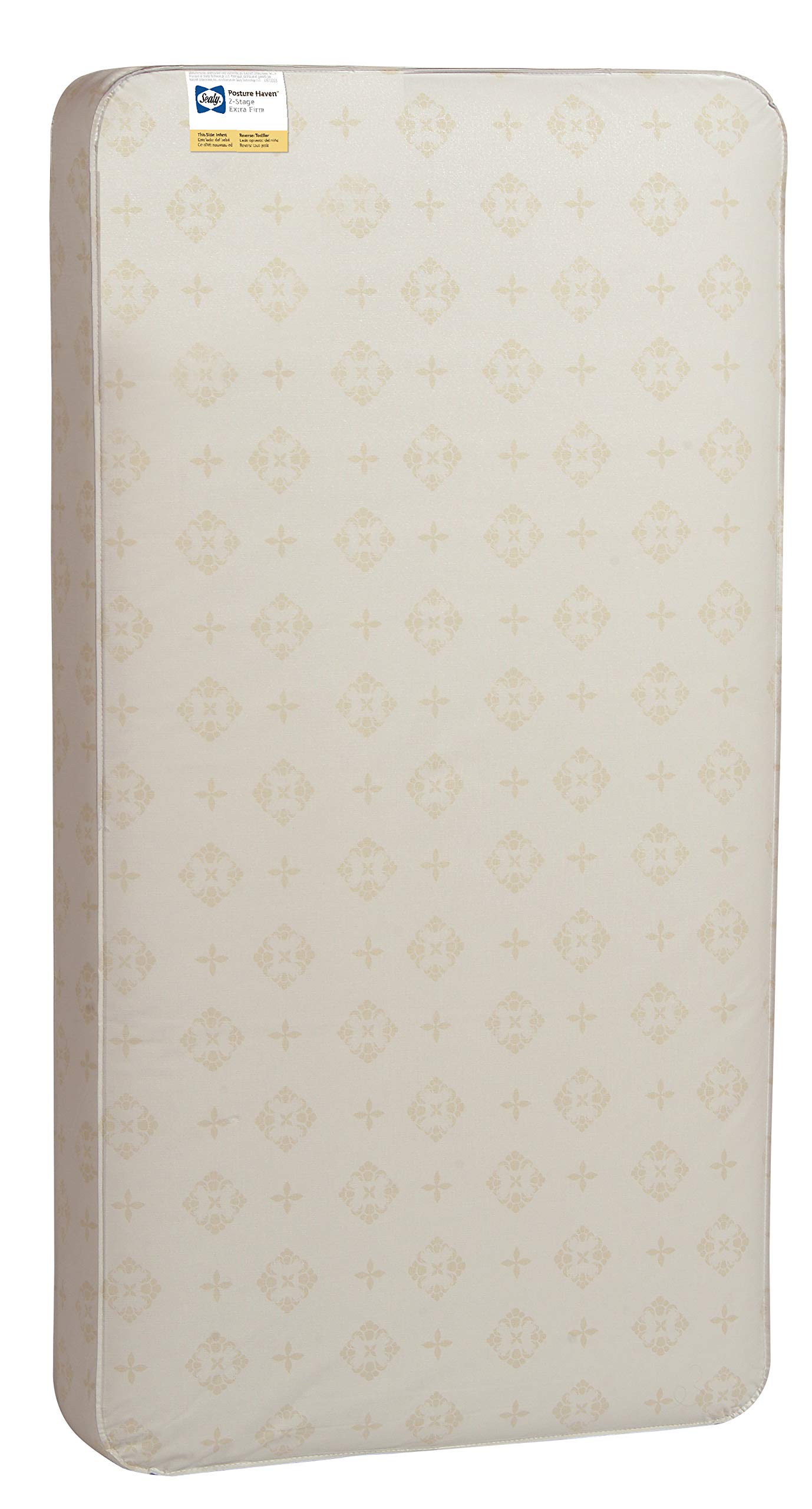 SEALY BABYPosture Haven Orthopedic Antibacterial 2 Stage Waterproof Crib Mattress plus Toddler Bed Fit, 204 Premium Coils, GREENGUARD Gold Certified, Safety & Quality Tested, Made in USA, 52"X28"