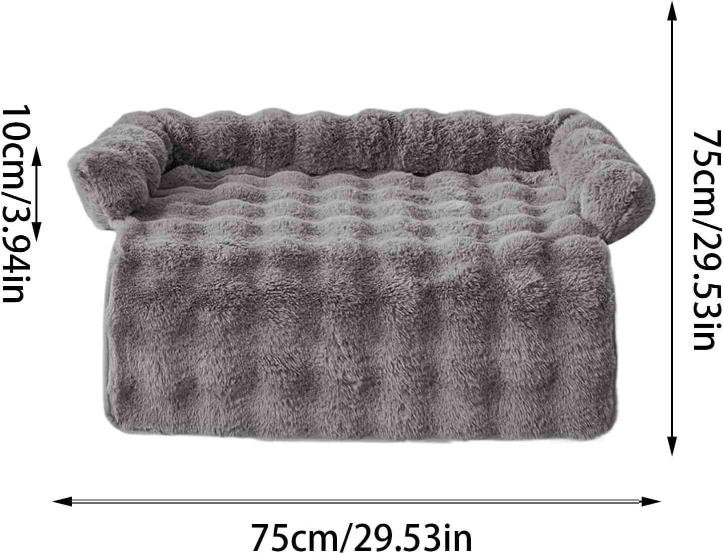 Dog Bed for Couch - Raised Edge Furniture Protector with Soft Plush Material, Calming Dog Bed for Home Kitchen Living Room Nursery Apartment Daily Rest, Comfortable Design