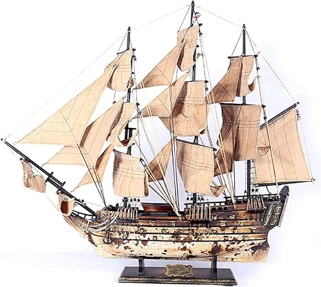 Amazon Co Jp 手作りの木の船の木の船の船の船のモデルのためのモデル大人のオフィスの家海賊テーブルの装飾85x23x72cm ホーム キッチン
