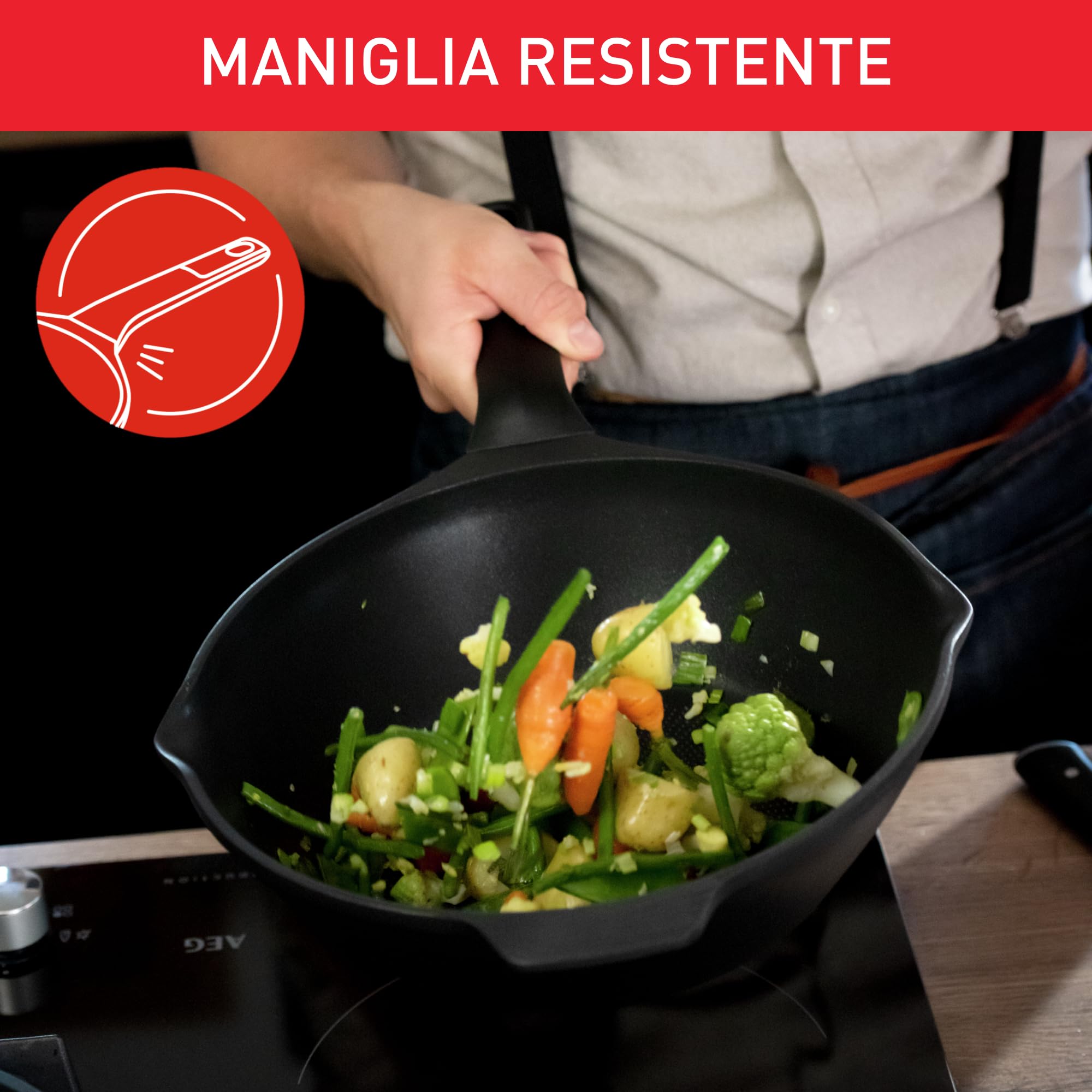 Lagostina Aroma-pan, antiaanbaklaag, van gegoten aluminium, 20 cm, inductie, gas en oven, titanium coating voor warmteopslag