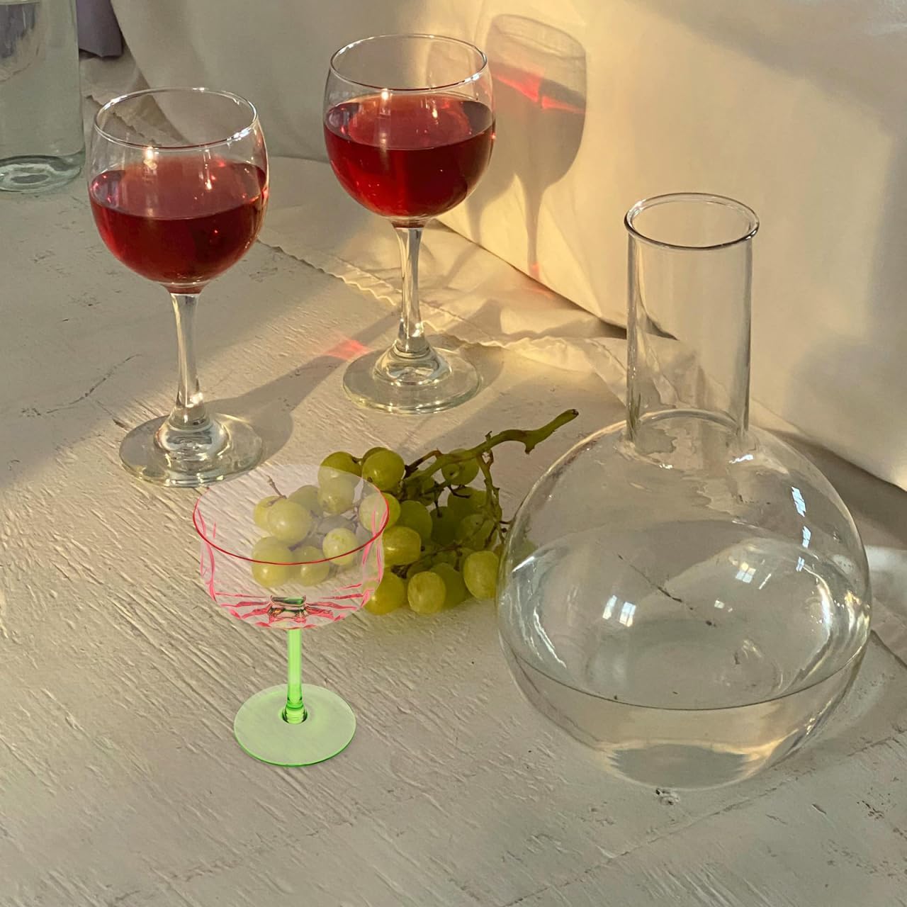 Alipis 3pcs Glass Goblet Cocktail Glass Gradient Design Vintage High-stemmed Drinking Cup for Parties and Gatherings Decorative Wine Goblet for Cocktails and Desserts