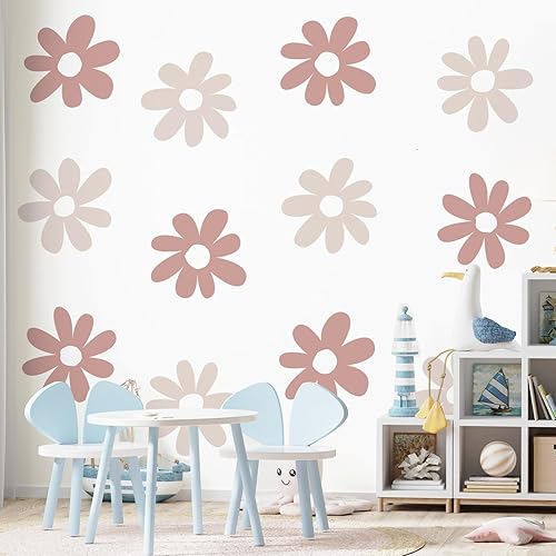 Miniatura 6 de 12 hojas de calcomanías de pared de margaritas grandes, calcomanías de pared de margaritas para pared, despegar y pegar para guardería, dormitorio,