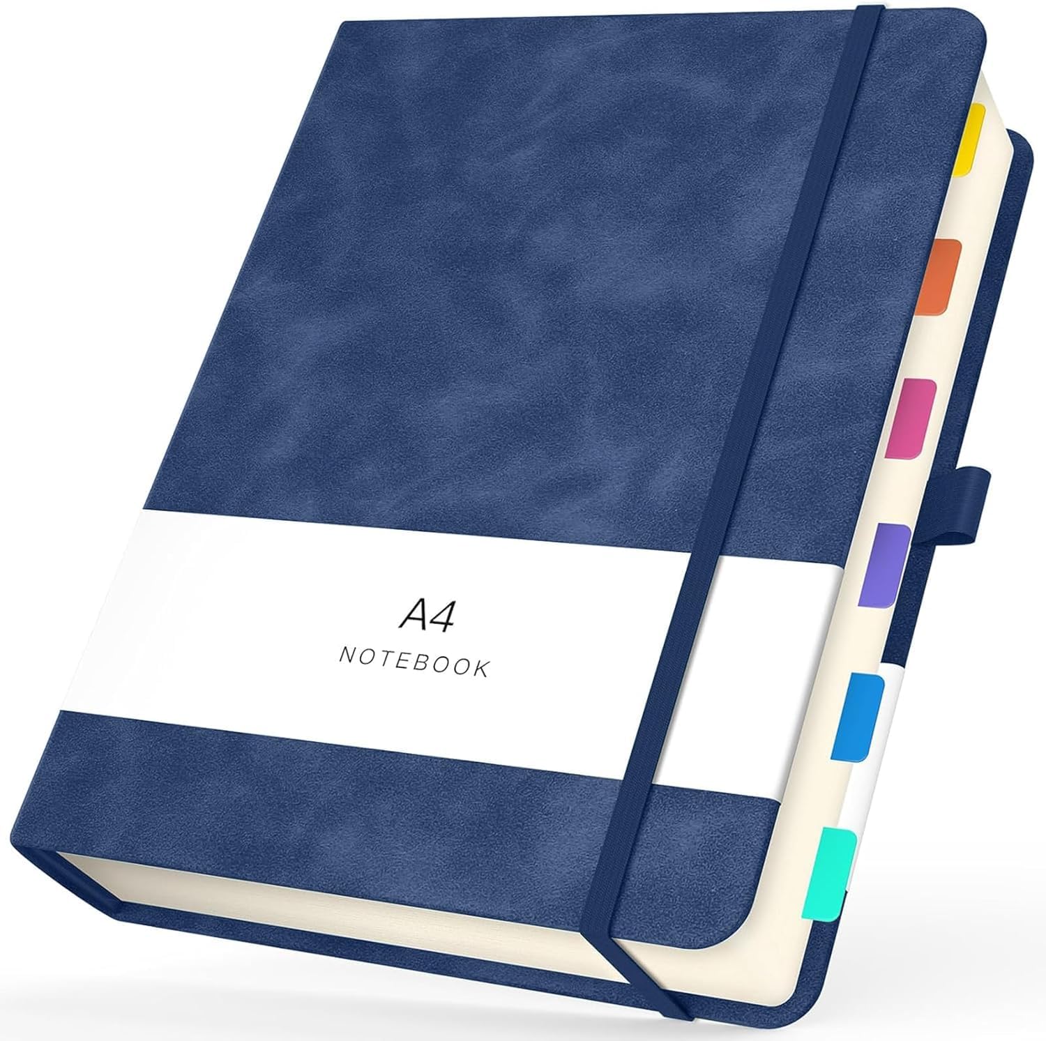 Yarotm Blank Paper Notebook A4-1PC 100gsm Plain Paper Thick Note Book A4-21.6x28.5cm Dark Blue PU Leather Hardback Journal - 180 Sheets Unlined Notepad with Pen Holder for School Office Woman Man โ image 1