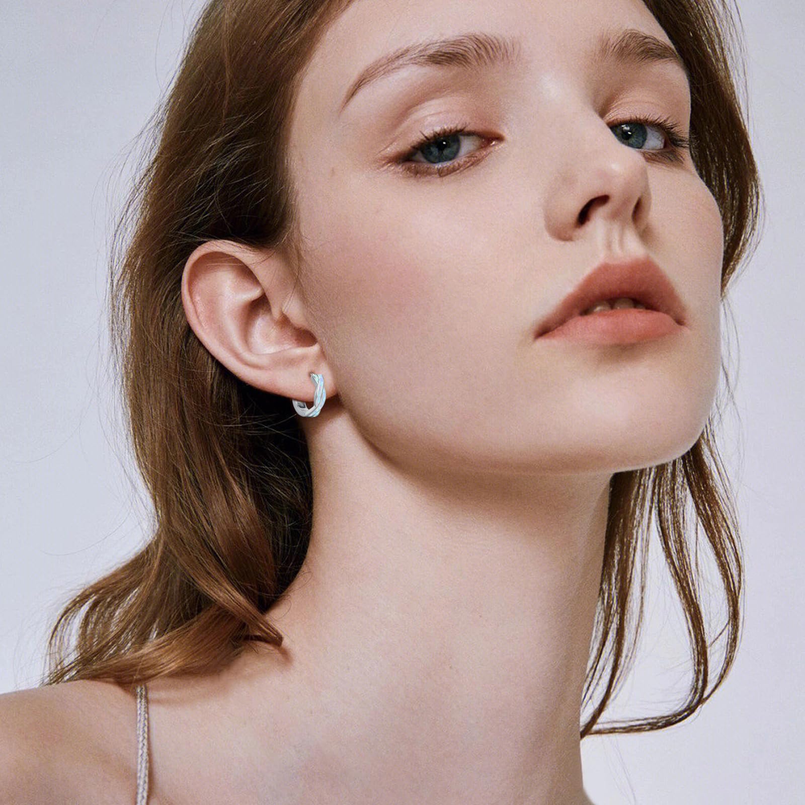 Muttertagsgeschenke für Mama Mehrfarbig Opal Ohrringe Creolen Silber 925 Klein Opal Schmuck Geschenke für Damen Frauen Mädchen