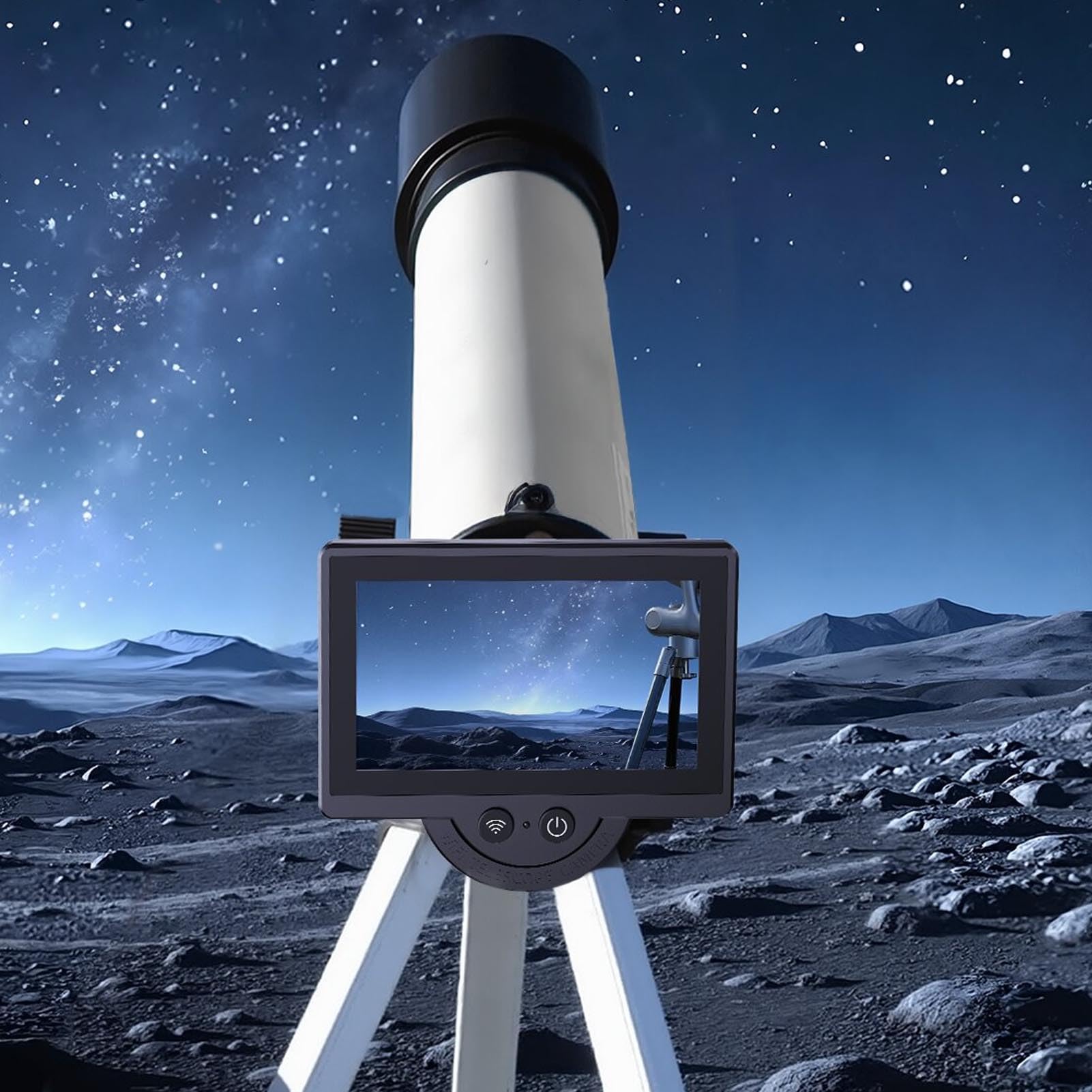 Bewinner Caméra D'oculaire électronique WiFi avec écran de 4,3 Pouces pour L'observation et L'enregistrement de Télescope Numérique, Convient aux Télescopes 26mm-47mm Jumelles Microscopes