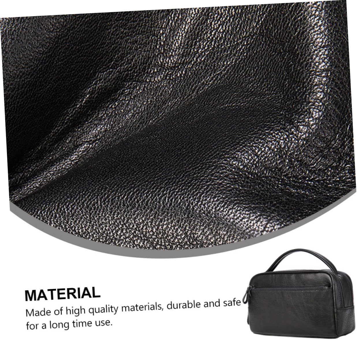 [TENDYCOCO] シービジネスハンドバッグ メンズ 大容量 レザー 手提げ ジッパー付き 大きめ収納ポーチ 軽量 持ち運び便利