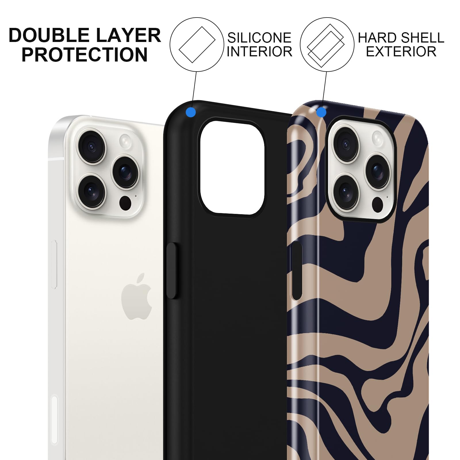 Custodia per iPhone 15 Plus, compatibile con ricarica wireless, guscio