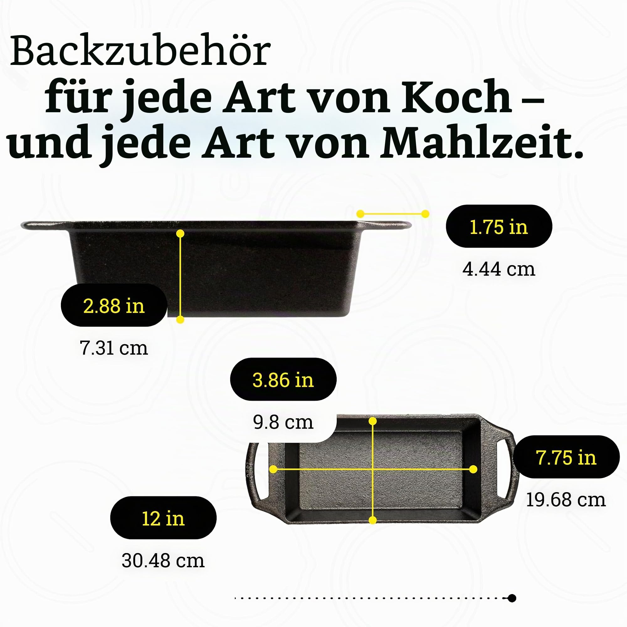 Lodge Kastenform Classic 22x11, 5 cm, Gusseisen, schwarz, PFAS-frei | Brotbackform, Bananenbrot, Kuchen & Hackbraten, einsatzbereit, ofengeeignet, gleichmäßige Wärmeverteilung, langlebig