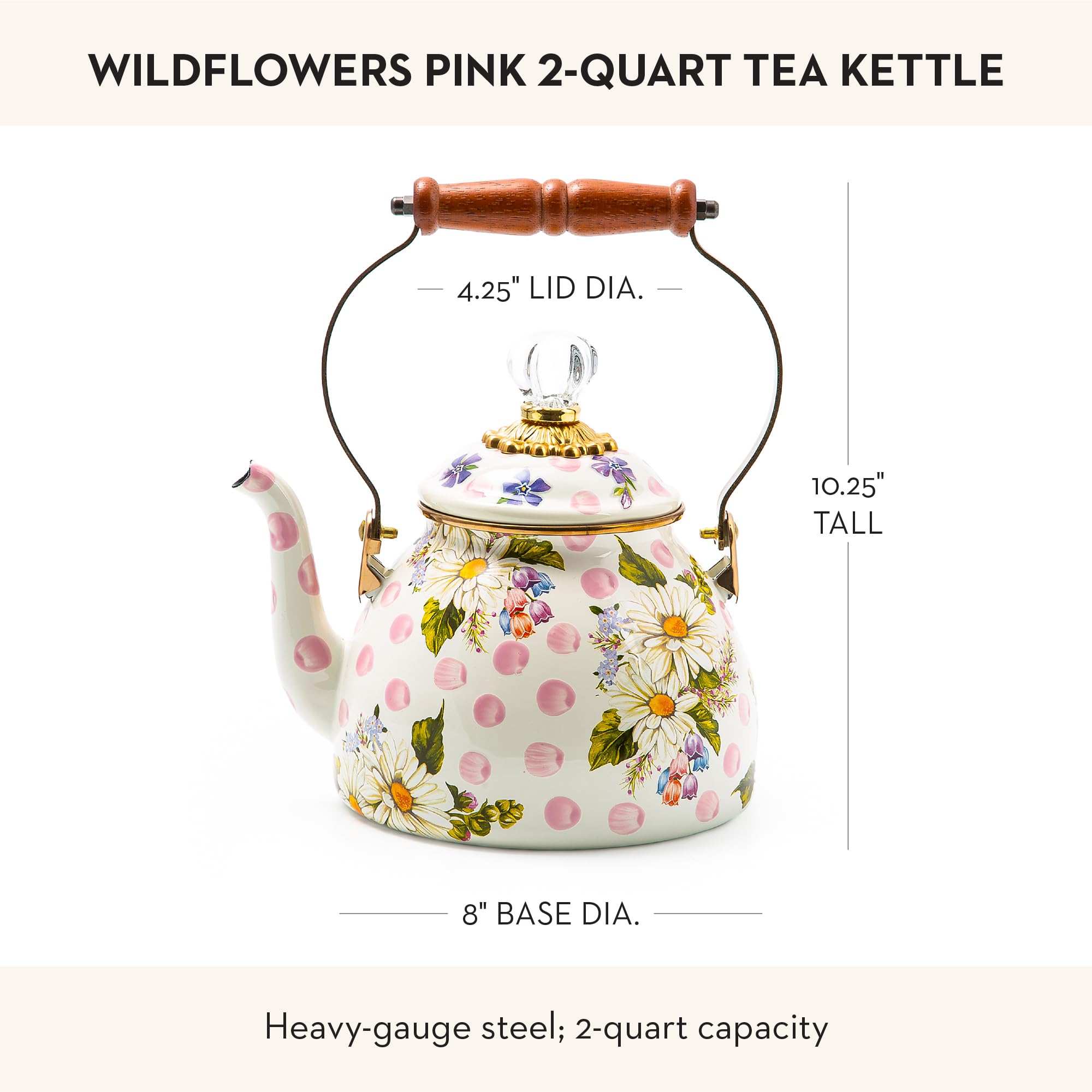 Amazon.com: MACKENZIE-CHILDS Enamel Tea Kettle, Cute Kitchen