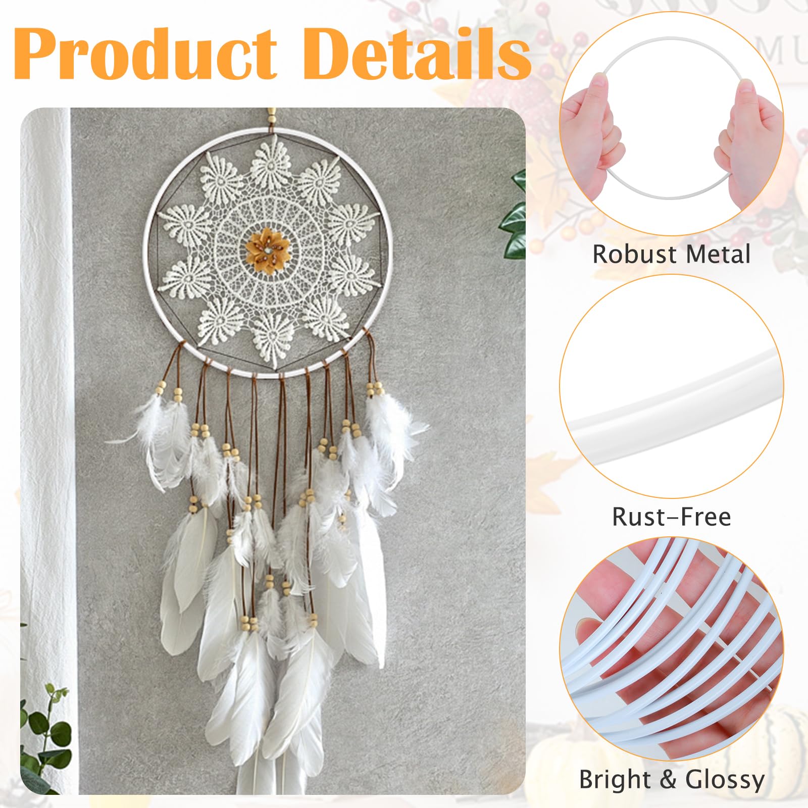 ChAusa Metallringe Zum Basteln - 12 Stück, 10/15/20 Cm, Silber