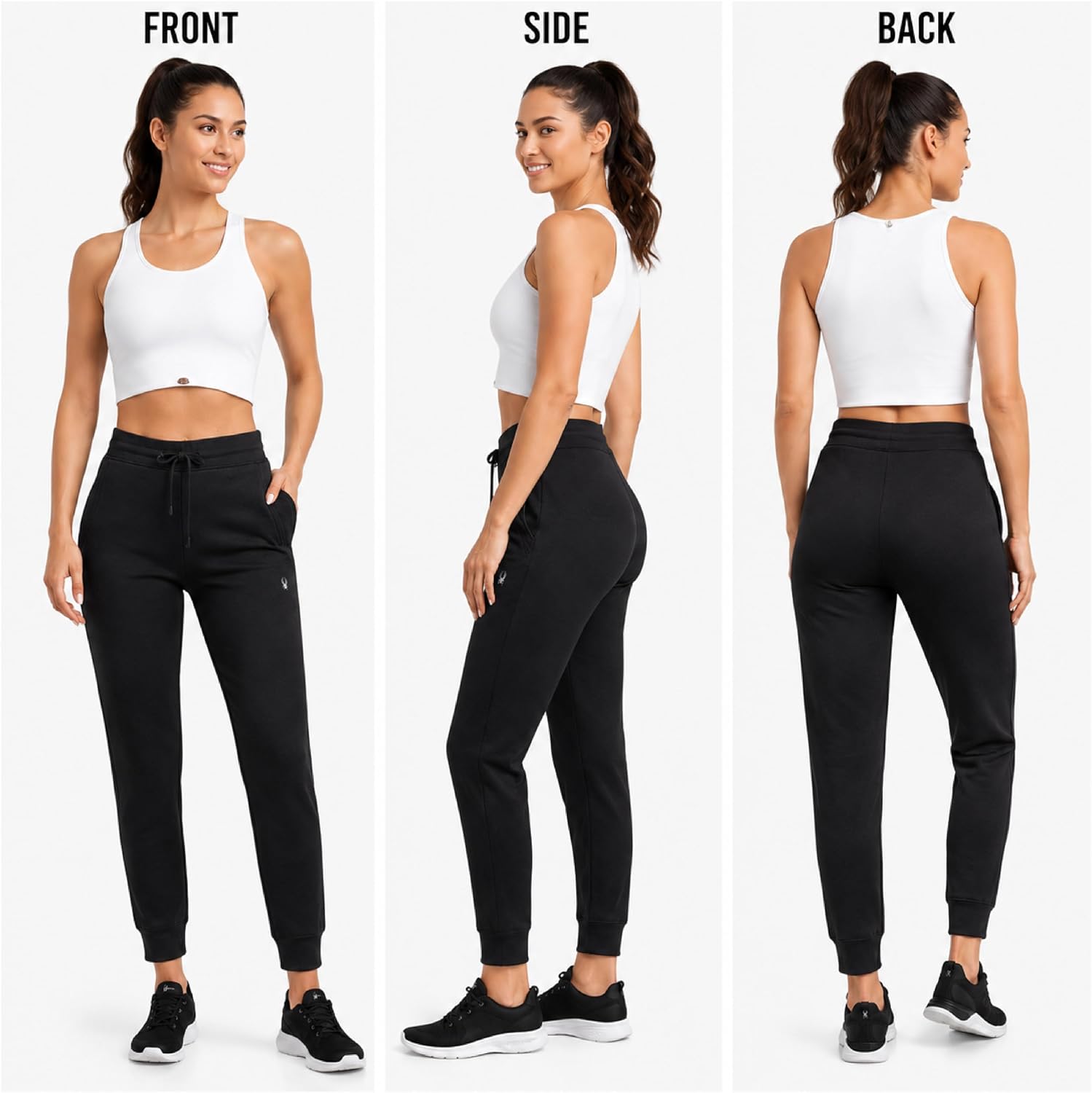 Spyder Womens Jogger Pants - Brushed Fleece High Waisted Slim Fit Soft image 2