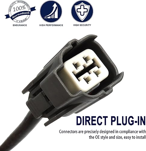 Miniatura 3 de HiSport Sensor de oxígeno 250-24398 de repuesto - Ajuste directo de 4 hilos, sensor de O2 calentado aguas abajo situado aguas abajo, sustituye a