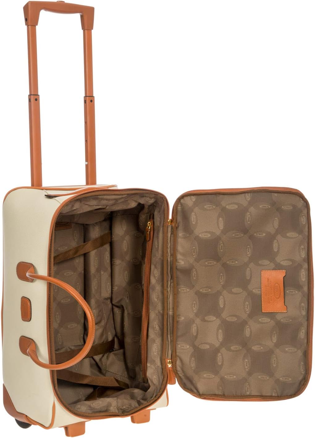Bric's FIRENZE 21-Inch Rolling Duffle Bag with Wheels - Luxury Luggage and Suitcases with Wheels for Travel - Cream
