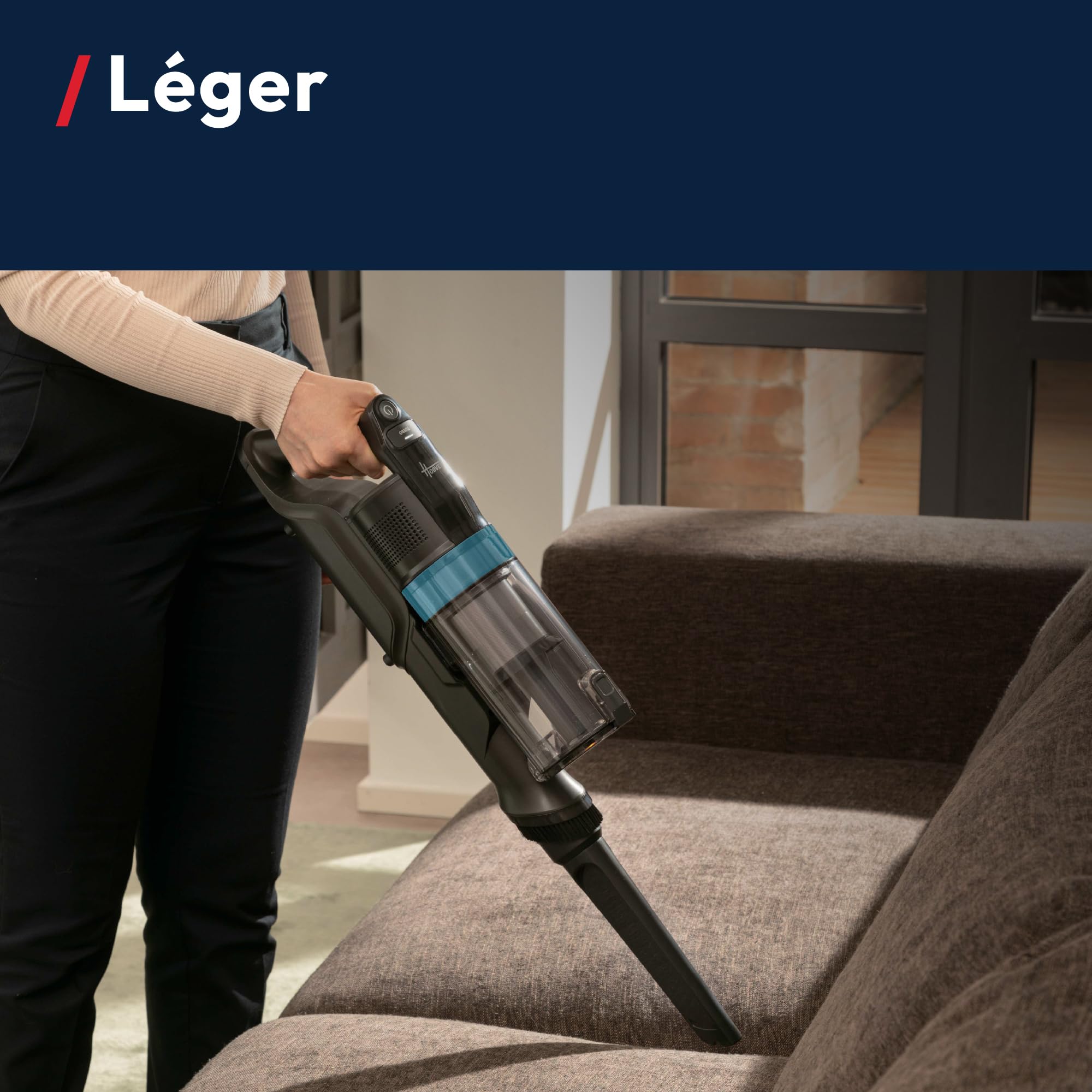 Hoover HF1 Plus Flexi Aspirateur Balai | 45 Min + Brosse Animaux | Tube Flexi Sous Meubles, 2 Modes (Standard & Turbo), Brosse Anti-Twist, Buse LED, QuickPark, Tous Sols
