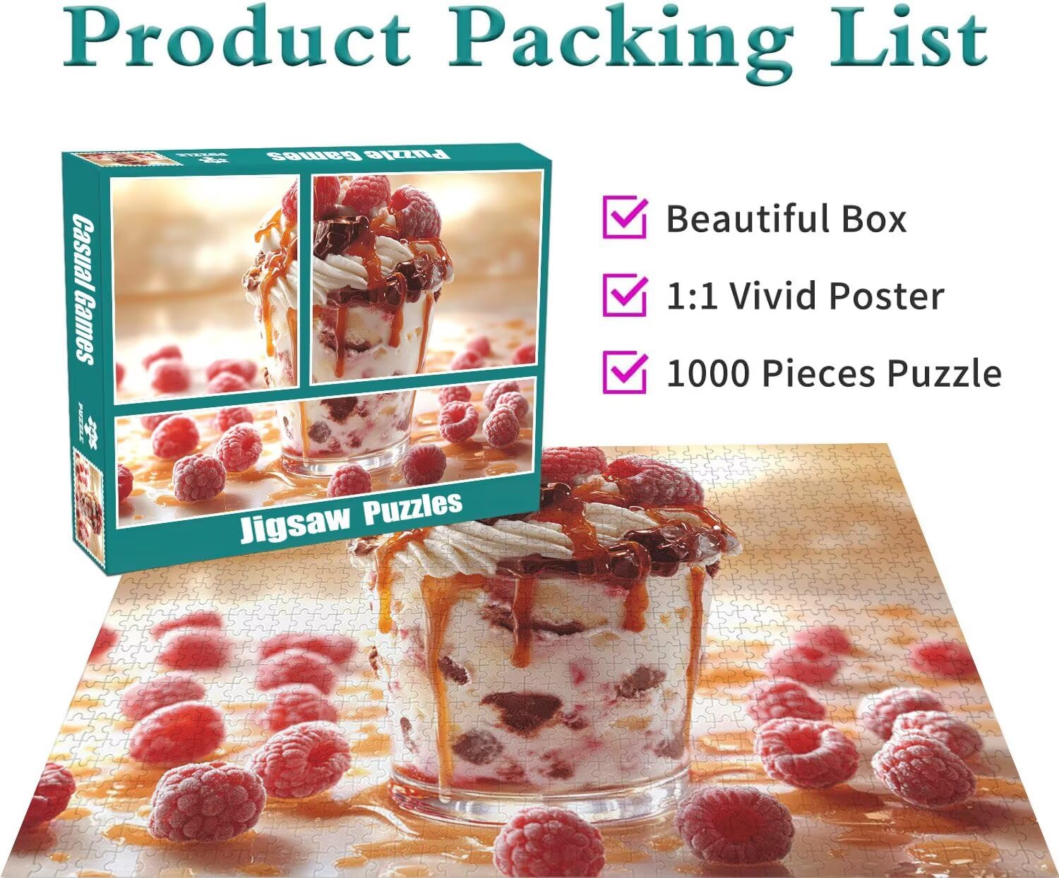 Eiscreme Puzzle für Erwachsene Kinder Anspruchsvoll 5000 teile Impossible Klassische Puzzles Schwer Nachtisch ab 8 9 10 Jahre Mädchen Jungen Jigsaw Kunst Educa, für Dekoration Geschenke 105x156cm t-13
