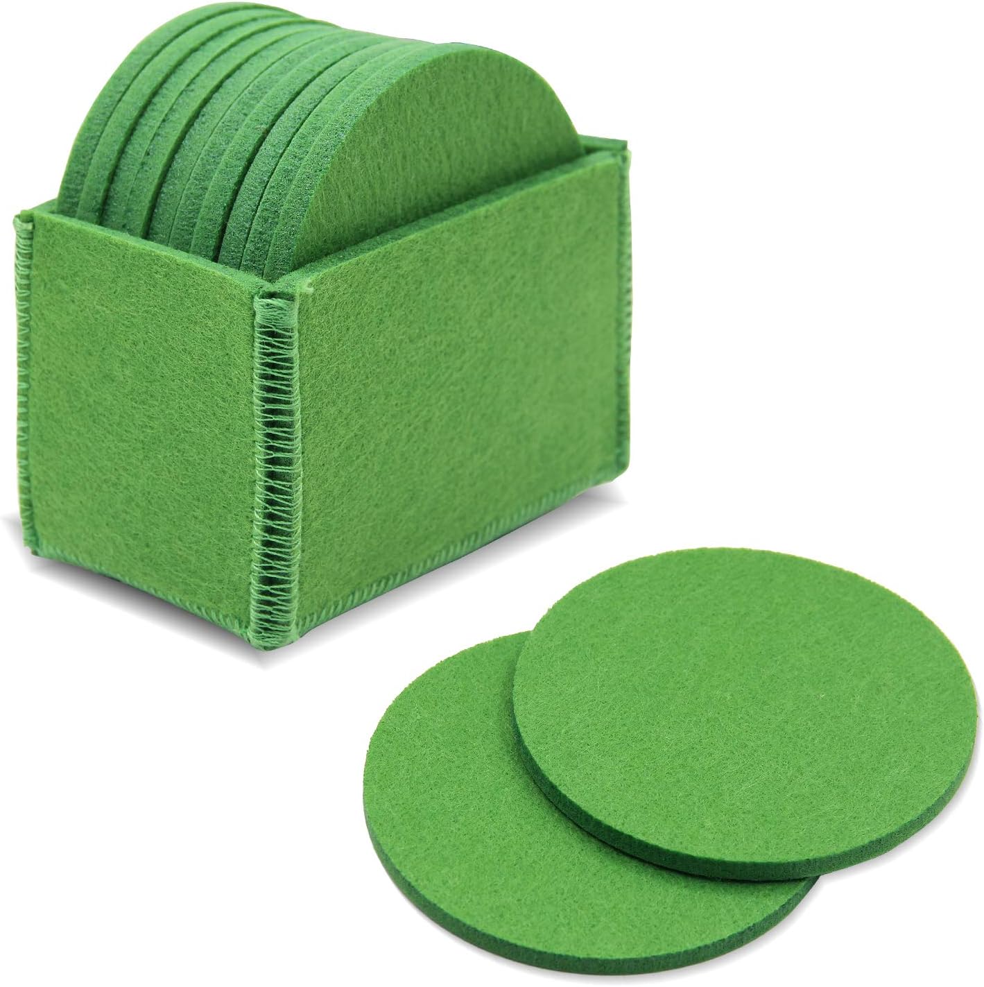 Meffort Inc Set of 10 Felt Coaster Set with Holder, Table