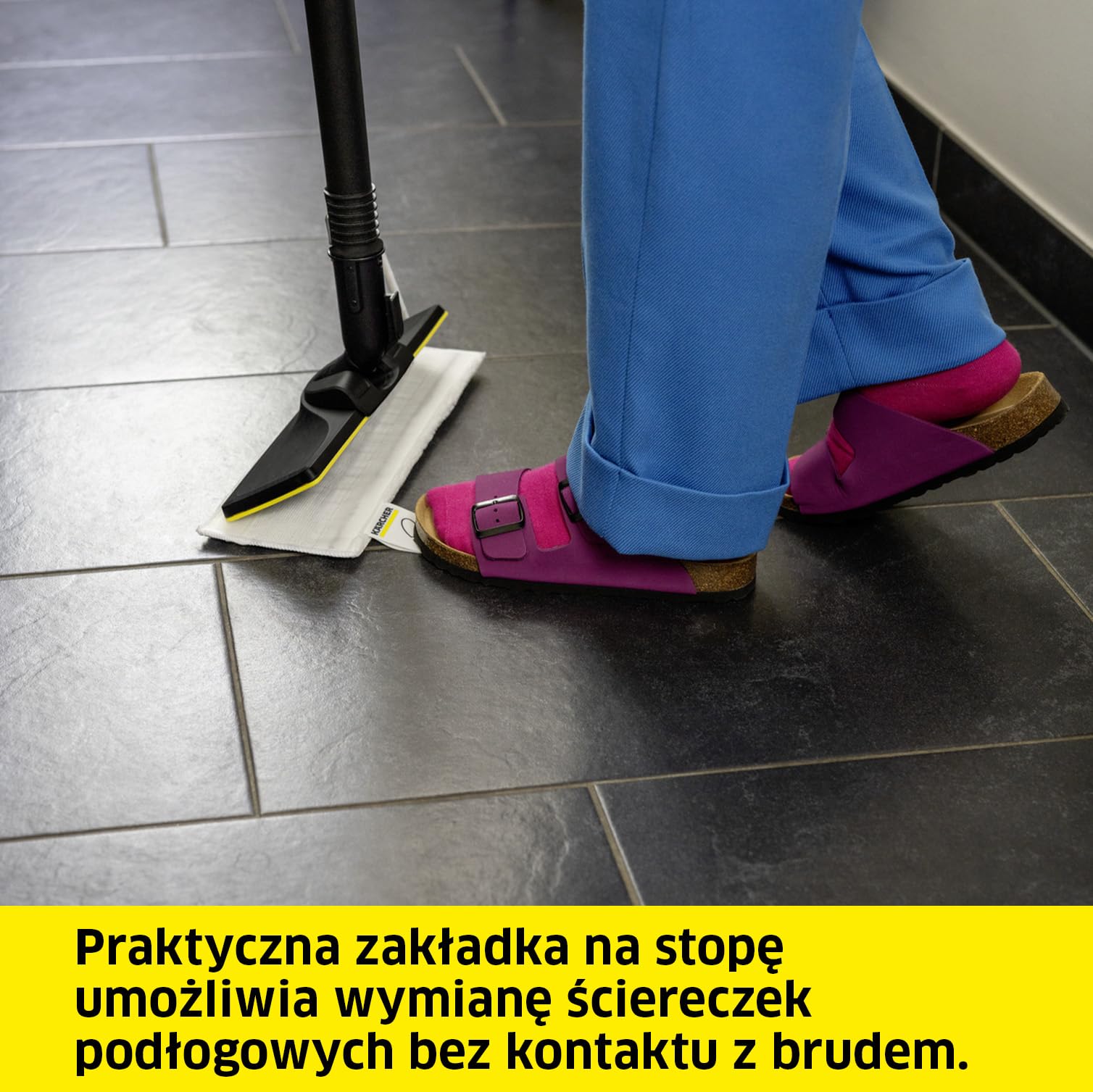 Kärcher zestaw ściereczek do posadzek delikatnych Sensitive EasyFix z 2 wysokiej jakości, miękkimi ściereczkami do posadzek, oryginalne akcesoria do parownic Kärcher