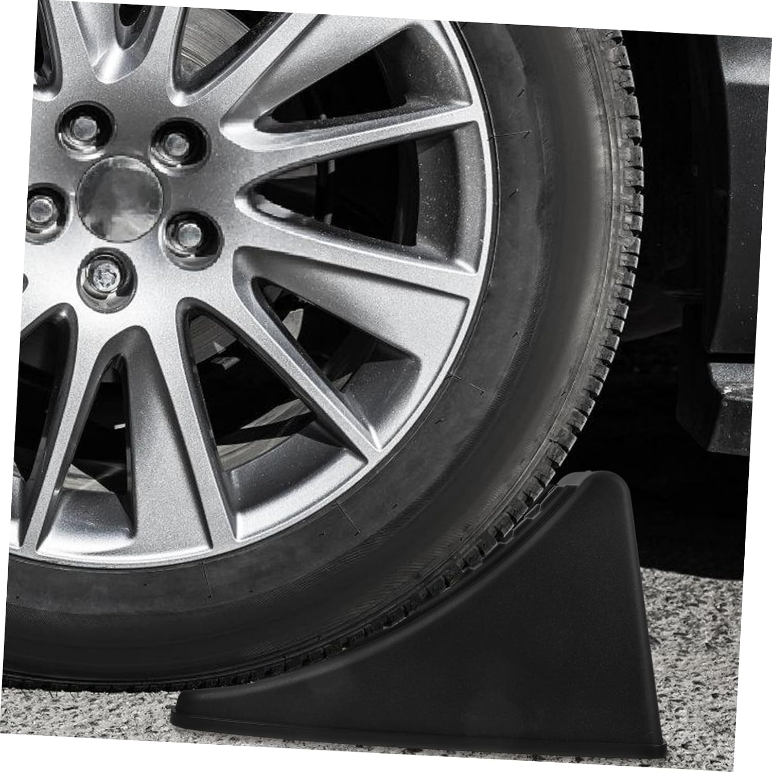 2 Pack ABS Wheel Chock Wedge for Trailer Rv, Black